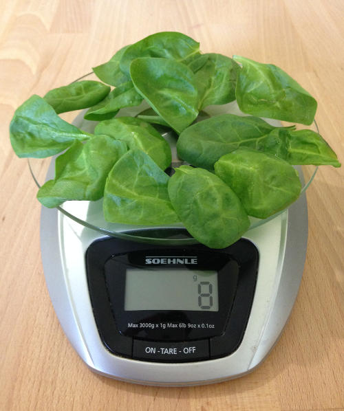 8 grams of greens on scale